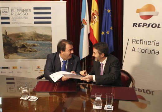 Negreira asina con Repsol un convenio de donación para a mostra “O primeiro Picasso.  A Coruña 2015”